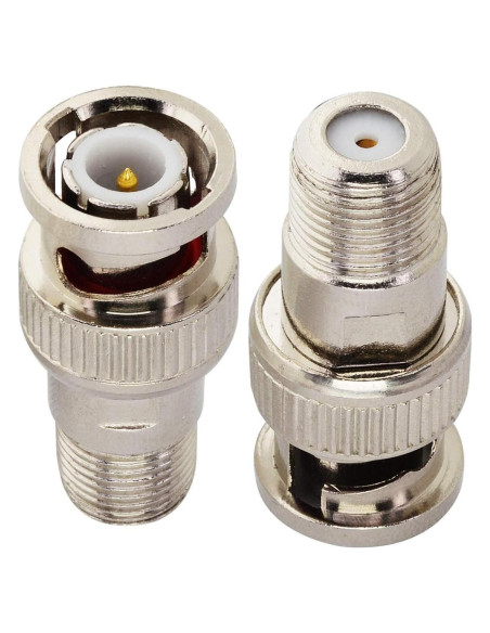 Adaptador Coaxial BNC Macho a Hembra F Boobrie - 2 Piezas Adaptador Coaxial BNC Macho a Hembra F Boobrie - 2 Piezas