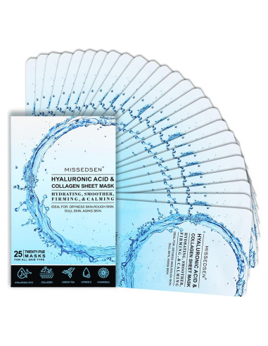 Mascarilla Facial Colágeno MISSEDSEN 25 Pcs Hidratante