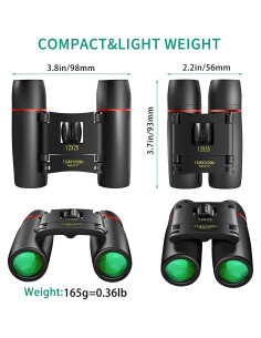 Binoculares compactos POLDR 12X25 para observación 2