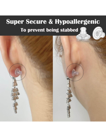 Respaldos de Aretes de Silicona Hipoalergénicos Moconar 6 Pcs Respaldos de Aretes de Silicona Hipoalergénicos Moconar 6 Pcs