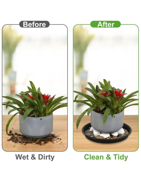 Paquete de 4 bandejas de goteo para plantas NABAOXUN 30 cm Paquete de 4 bandejas de goteo para plantas NABAOXUN 30 cm