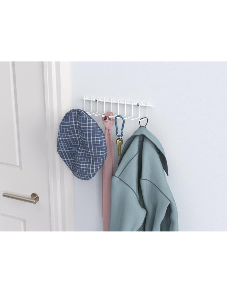 Rack Colgante ClosetMaid 10 Ganchos Acero Blanco Organizador Rack Colgante ClosetMaid 10 Ganchos Acero Blanco Organizador