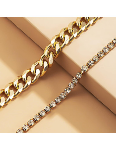 Tobillera de Mariposa Oro Plata para Mujeres Ajustable 21.6-27.9 cm