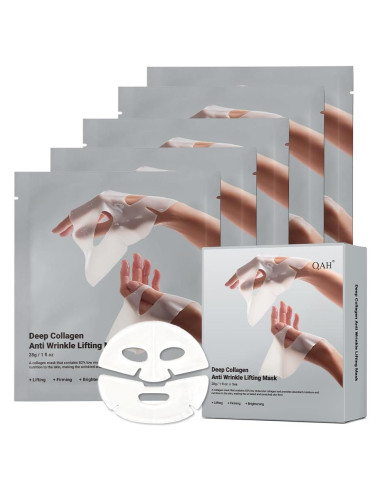 Mascarilla Facial QAH Colágeno Hidratante Nocturna 5 Piezas