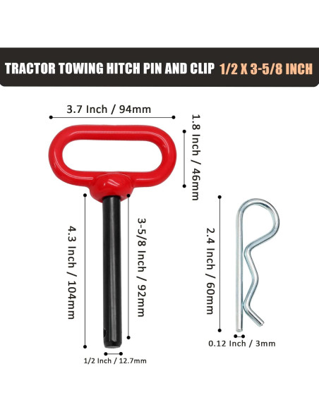 Pasador de Enganche para Remolque Qjaiune 1.27 x 9.21 cm Rojo Pasador de Enganche para Remolque Qjaiune 1.27 x 9.21 cm Rojo
