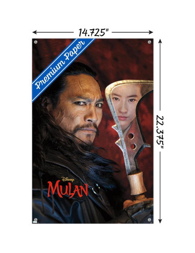 Póster Disney Mulan Bori Khan 56.8x37.4 cm con Chinchetas