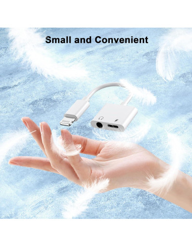 Adaptador Lightning a Jack 3.5mm 2 en 1 Apple MFi para iPhone