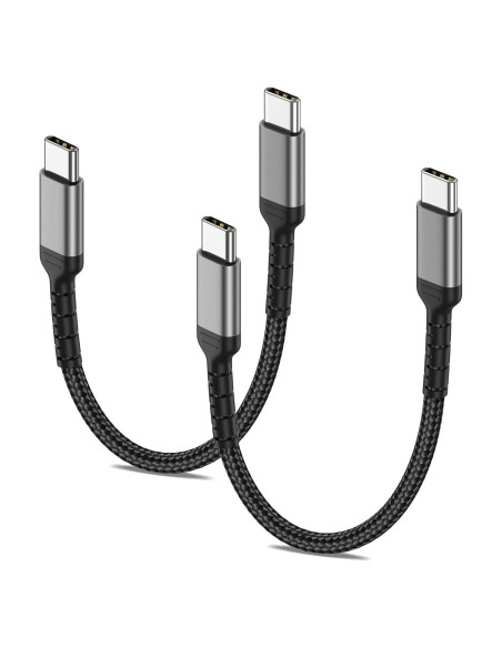 Cable USB C a C 0.15m ULIFTUS - Carga Rápida 60W, 2 Pzs Cable USB C a C 0.15m ULIFTUS - Carga Rápida 60W, 2 Pzs