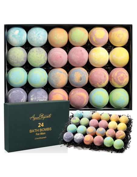 Set de 24 Bombas de Baño de Lujo Aqua Elegante para Hombres Set de 24 Bombas de Baño de Lujo Aqua Elegante para Hombres