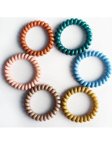 18 Coletas de Cabello en Espiral Leenchiry, 5.5 cm, Impermeables