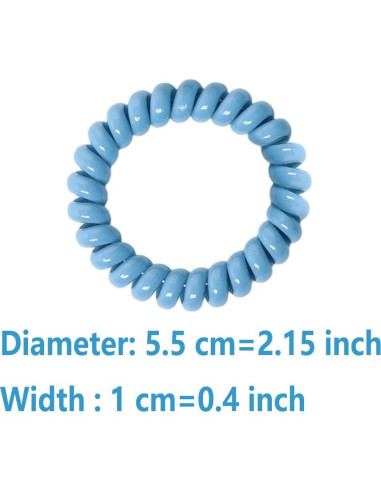 18 Coletas de Cabello en Espiral Leenchiry, 5.5 cm, Impermeables