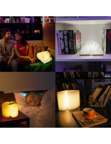 Lámpara LED Plegable de Libro Tiuredx - Madera Arce Blanco Lámpara LED Plegable de Libro Tiuredx - Madera Arce Blanco
