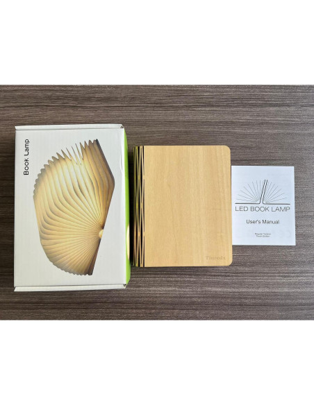 Lámpara LED Plegable de Libro Tiuredx - Madera Arce Blanco Lámpara LED Plegable de Libro Tiuredx - Madera Arce Blanco