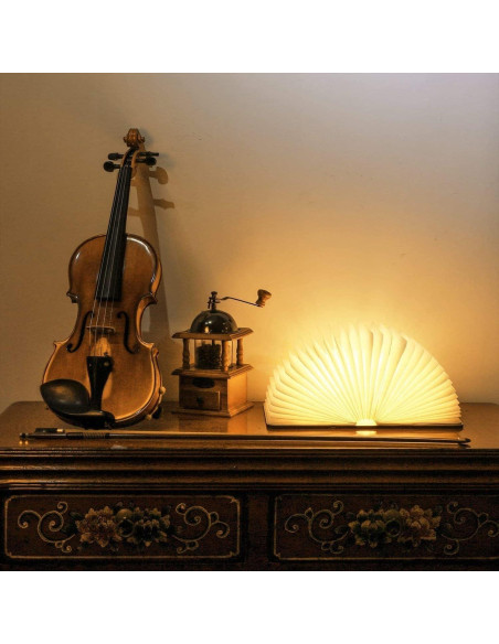 Lámpara LED Plegable de Libro Tiuredx - Madera Arce Blanco Lámpara LED Plegable de Libro Tiuredx - Madera Arce Blanco