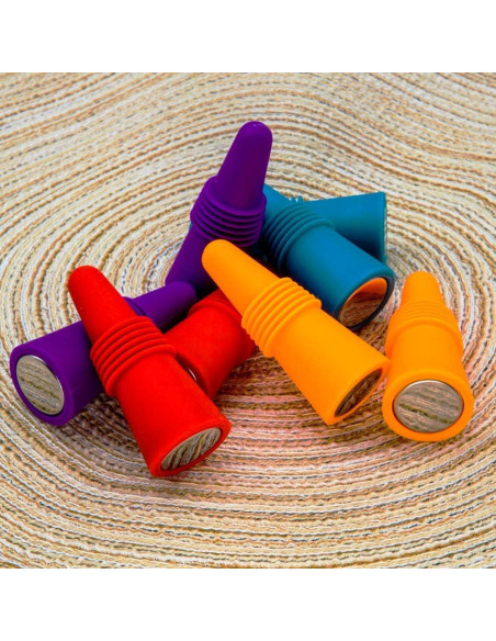 10 Tapones de Silicona para Vino CNYMANY - Reutilizables y Antideslizantes 10 Tapones de Silicona para Vino CNYMANY - Reutilizables y Antideslizantes