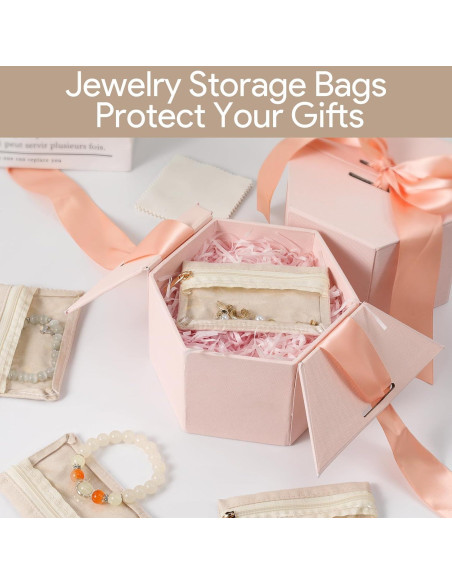 12 Bolsas de Joyería Transparentes Hoohnnaa con Paños de Pulido 12 Bolsas de Joyería Transparentes Hoohnnaa con Paños de Pulido