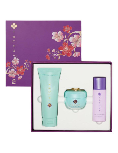 Conjunto de Cuidado Facial Tatcha - Limpieza Matcha, Crema Hidratante y Protector Solar
