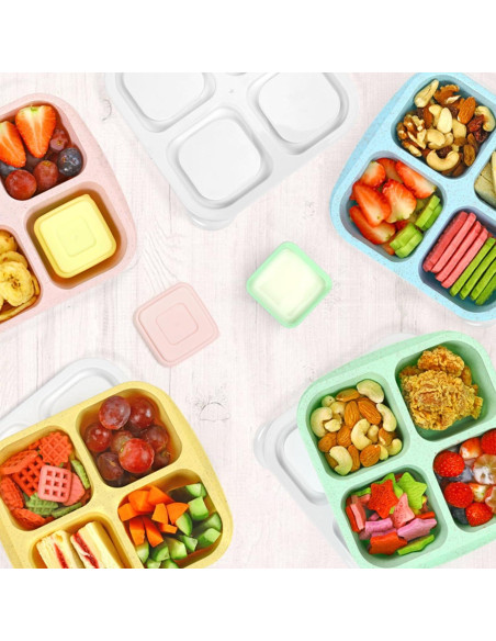 Contenedores de Snack Caperci Bento 4 Compartimentos - 4 Piezas Contenedores de Snack Caperci Bento 4 Compartimentos - 4 Piezas