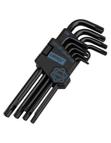 Juego de Llaves Allen Torx DISEN 9 Piezas T10-T50 Acero CR-V