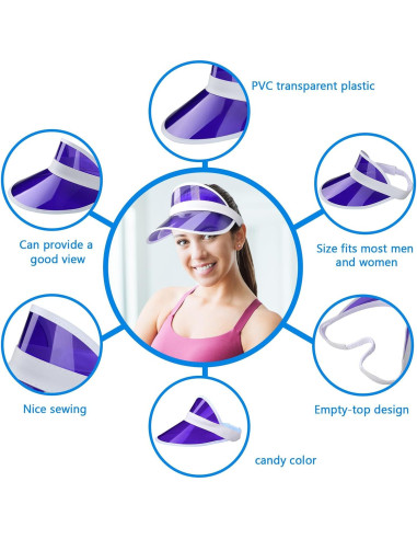 Tarpop 8 Gorras de Póker Plásticas para Mujeres - 5 Colores