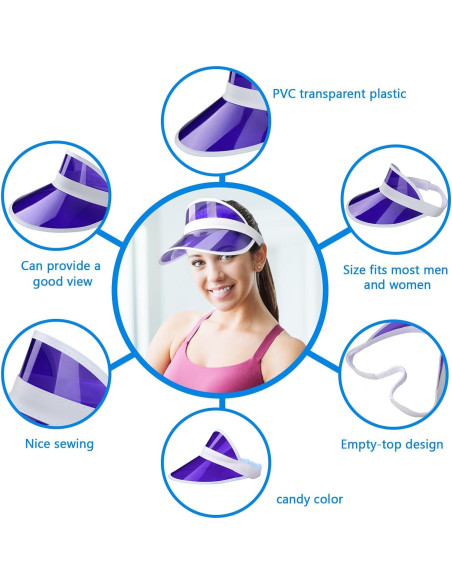 Tarpop 8 Gorras de Póker Plásticas para Mujeres - 5 Colores Tarpop 8 Gorras de Póker Plásticas para Mujeres - 5 Colores