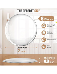 Topes de Puerta Crosize 8 Piezas 5.08 cm Adhesivo Fuerte 2