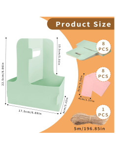 Portavasos Plegables Turmaster para 2 Tazas - Paquete de 8 Verde 2