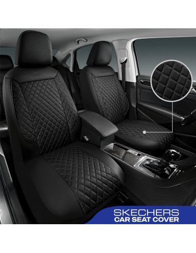Funda de Asiento de Coche Skechers Negro Juego Completo Impermeable
