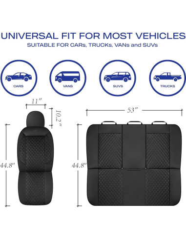 Funda de Asiento de Coche Skechers Negro Juego Completo Impermeable
