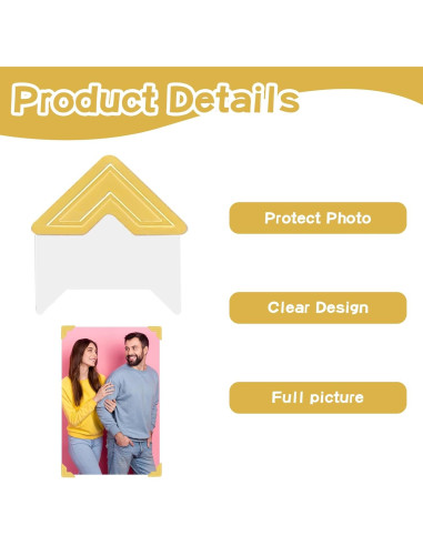 120 Esquinas de Foto Doradas Autoadhesivas Abeillo 5 Hojas