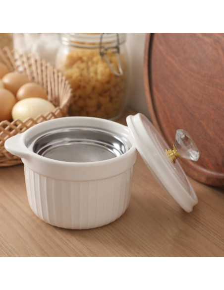 Contenedor de Grasa de Tocino HAOTOP con Tapa de Cristal 482 ml Contenedor de Grasa de Tocino HAOTOP con Tapa de Cristal 482 ml