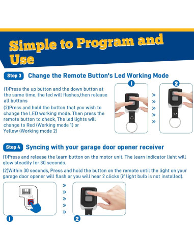 Control Remoto de Puerta de Garaje Werhoo 893max 891lm 893lm