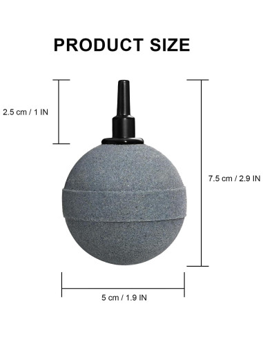 Piedra de Aire WTMCC para Acuario - Burbujero 5.08 cm, 2 Paquete