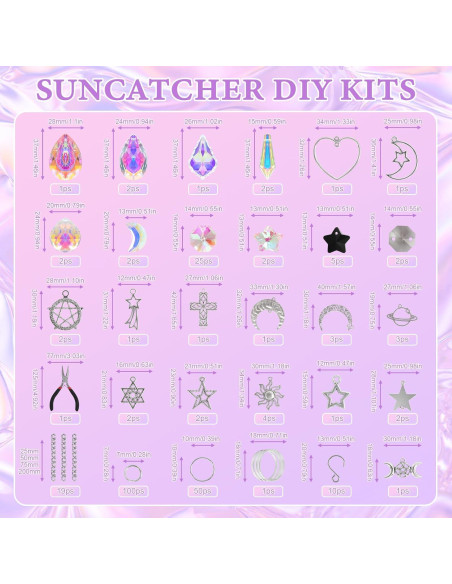 Kit de Manualidades FACIACC 252 Piezas Atrapa Sol de Cristal Kit de Manualidades FACIACC 252 Piezas Atrapa Sol de Cristal