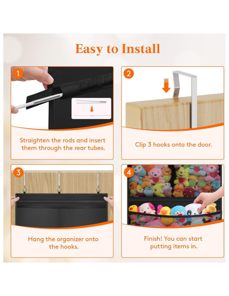 Organizador sobre la Puerta Lifewit para Juguetes Negro 58.5x167 cm Organizador sobre la Puerta Lifewit para Juguetes Negro 58.5x167 cm