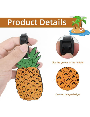 Etiquetas de Equipaje de Silicona VIOCIWUO 6 Piezas Frutas