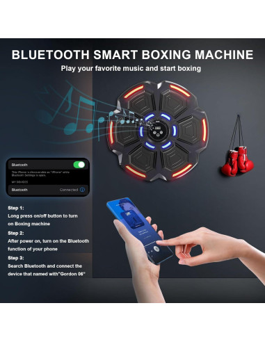 Máquina de Boxeo Musical AWSENS AW-06 con Guantes y Bluetooth