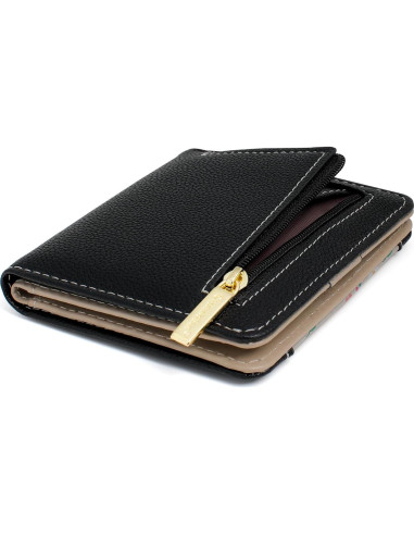Billetera Pequeña de Cuero PU para Mujeres con Bloqueo RFID