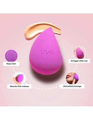 Juego de Esponjas de Maquillaje UVé - 3 Piezas, Veganas y Sin Látex