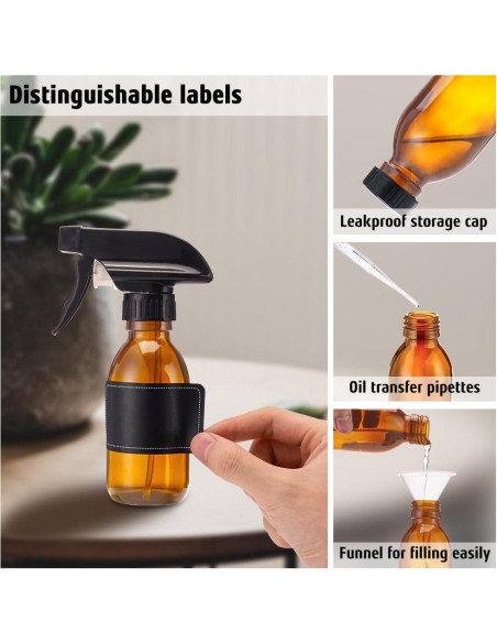 Botellas de Spray de Vidrio Ámbar 120 ml - Set de 2 Tecohouse Botellas de Spray de Vidrio Ámbar 120 ml - Set de 2 Tecohouse