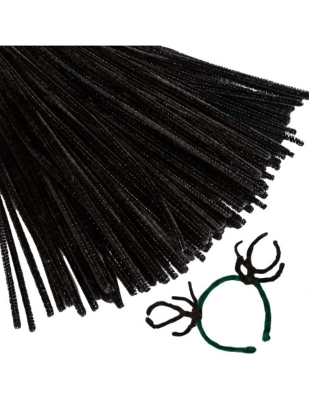 100 Limpiapipas Chenille Negros 30.48 cm para Manualidades 100 Limpiapipas Chenille Negros 30.48 cm para Manualidades