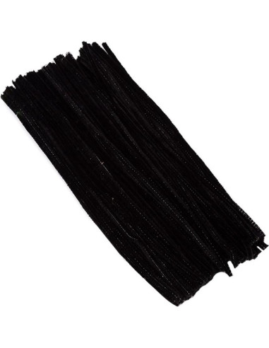 100 Limpiapipas Chenille Negros 30.48 cm para Manualidades