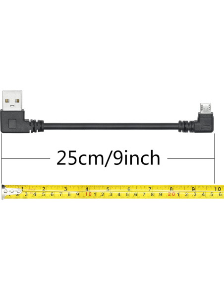 Cable Micro USB 25cm Maixbomr Carga Rápida 2A Ángulo Izquierdo Cable Micro USB 25cm Maixbomr Carga Rápida 2A Ángulo Izquierdo