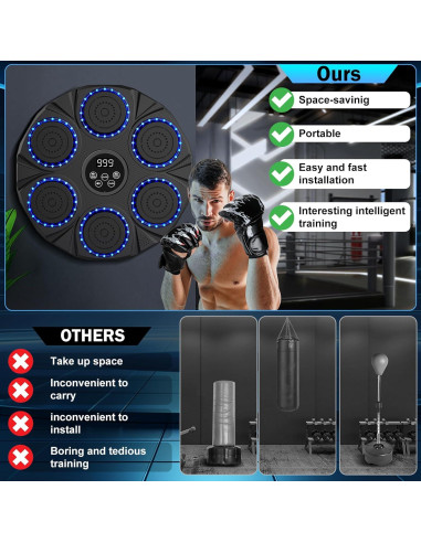 Máquina de Boxeo Musical Arzarme 007 con Bluetooth y LED