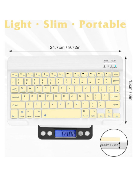 Teclado Bluetooth UrbanX KB030 Amarillo para Tablets y PC Teclado Bluetooth UrbanX KB030 Amarillo para Tablets y PC