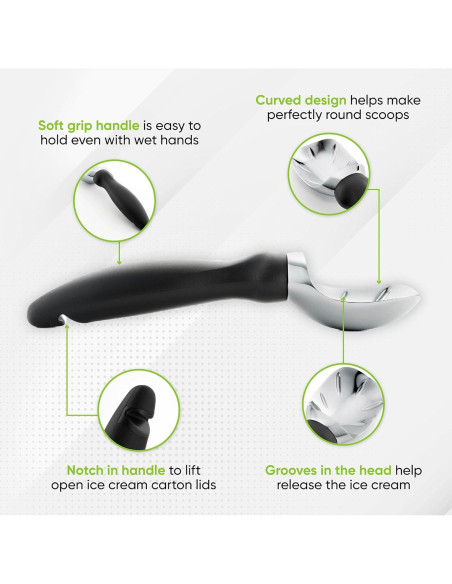 Cuchara para Helado Spring Chef Profesional Negra 21.3 cm Cuchara para Helado Spring Chef Profesional Negra 21.3 cm