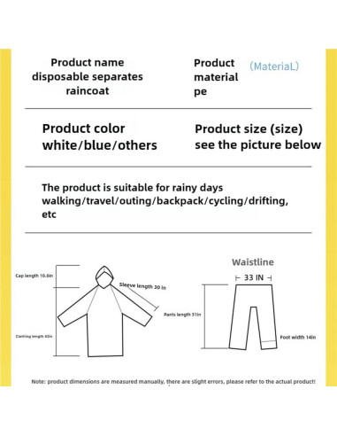 Paquete Familiar de Pantalones y Ponchos Impermeables Guanquartz