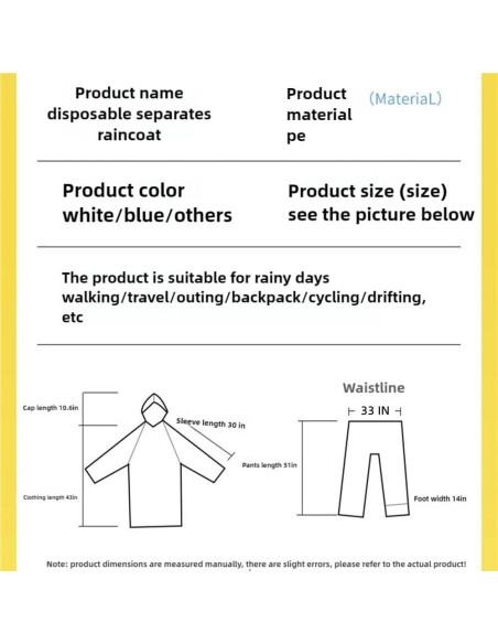Paquete Familiar de Pantalones y Ponchos Impermeables Guanquartz Paquete Familiar de Pantalones y Ponchos Impermeables Guanquartz