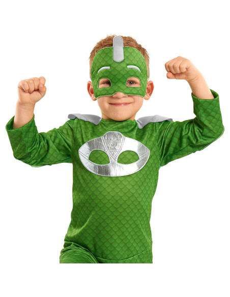 Disfraz Turbo Blast Gekko PJ Masks 4-6X con máscara Disfraz Turbo Blast Gekko PJ Masks 4-6X con máscara