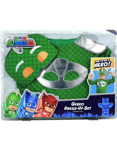 Disfraz Turbo Blast Gekko PJ Masks 4-6X con máscara Disfraz Turbo Blast Gekko PJ Masks 4-6X con máscara